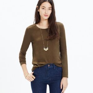 Madewell Slub Long-Sleeve Crewneck Tee KALE